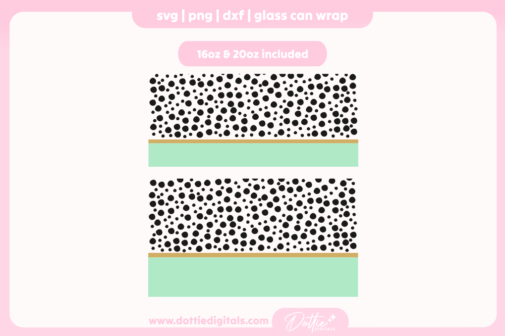 Cute Spots 16oz & 20oz Libbey Glass Can Bundle SVG PNG