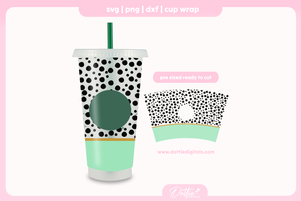 Cute Spots Luxury Polka Dots 24oz Starbucks Cold Cup SVG PNG