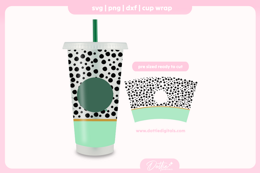 Cute Spots Luxury Polka Dots 24oz Starbucks Cold Cup SVG PNG