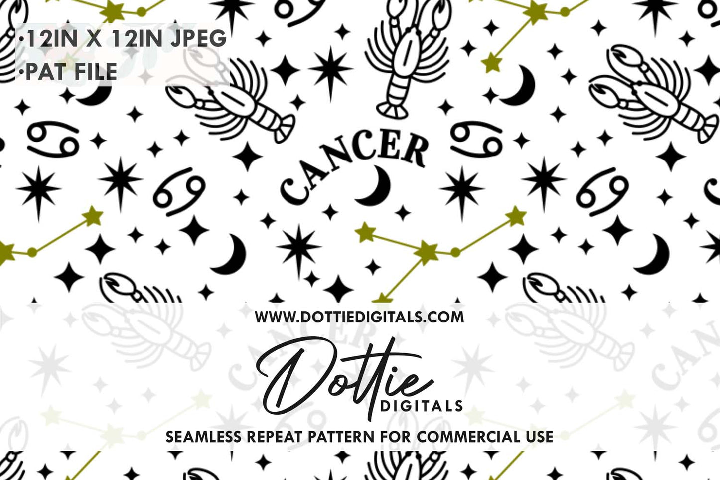 Cancer Crayfish Repeat Seamless Pattern