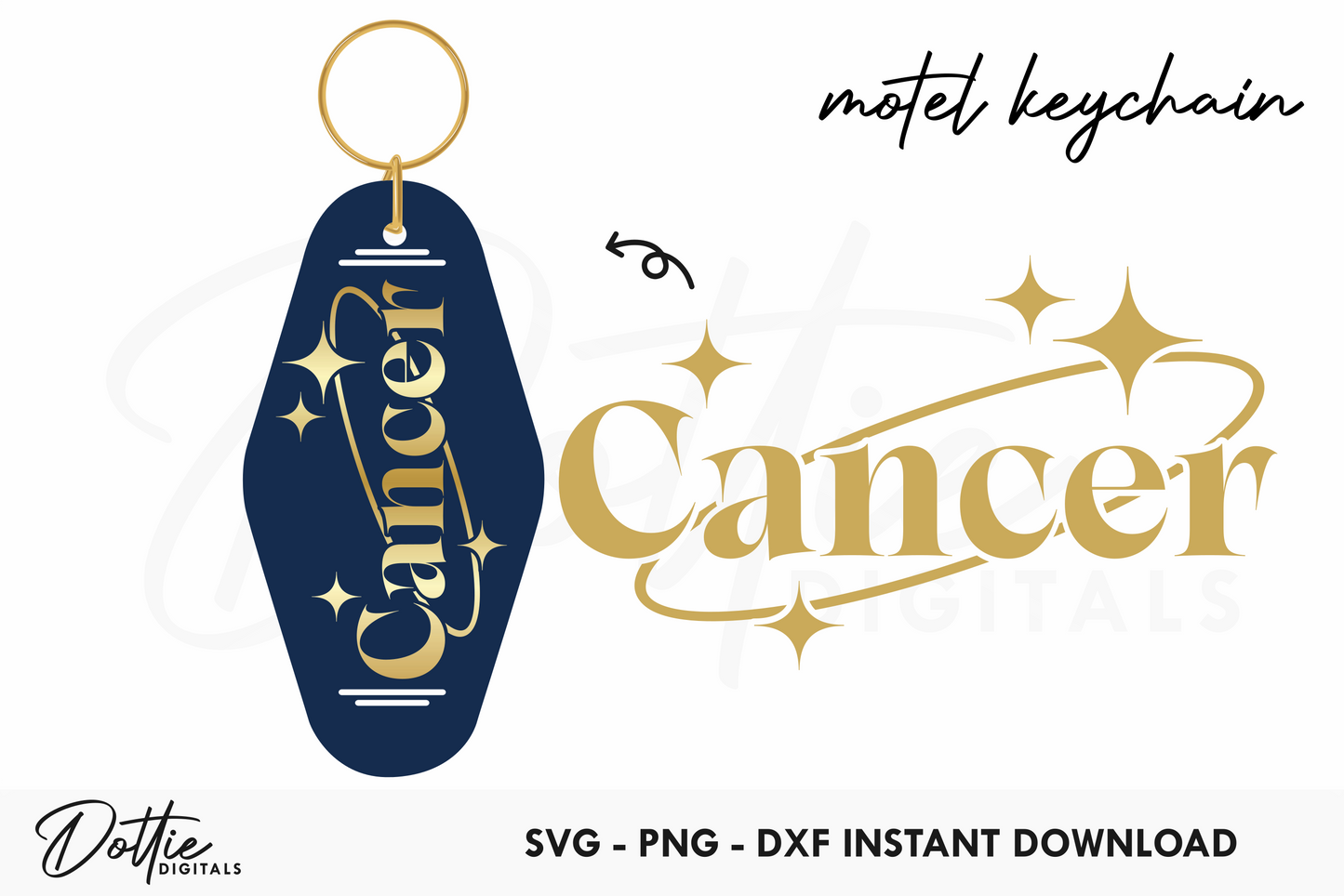 Cancer Zodiac Star Sign Motel Keychain SVG PNG
