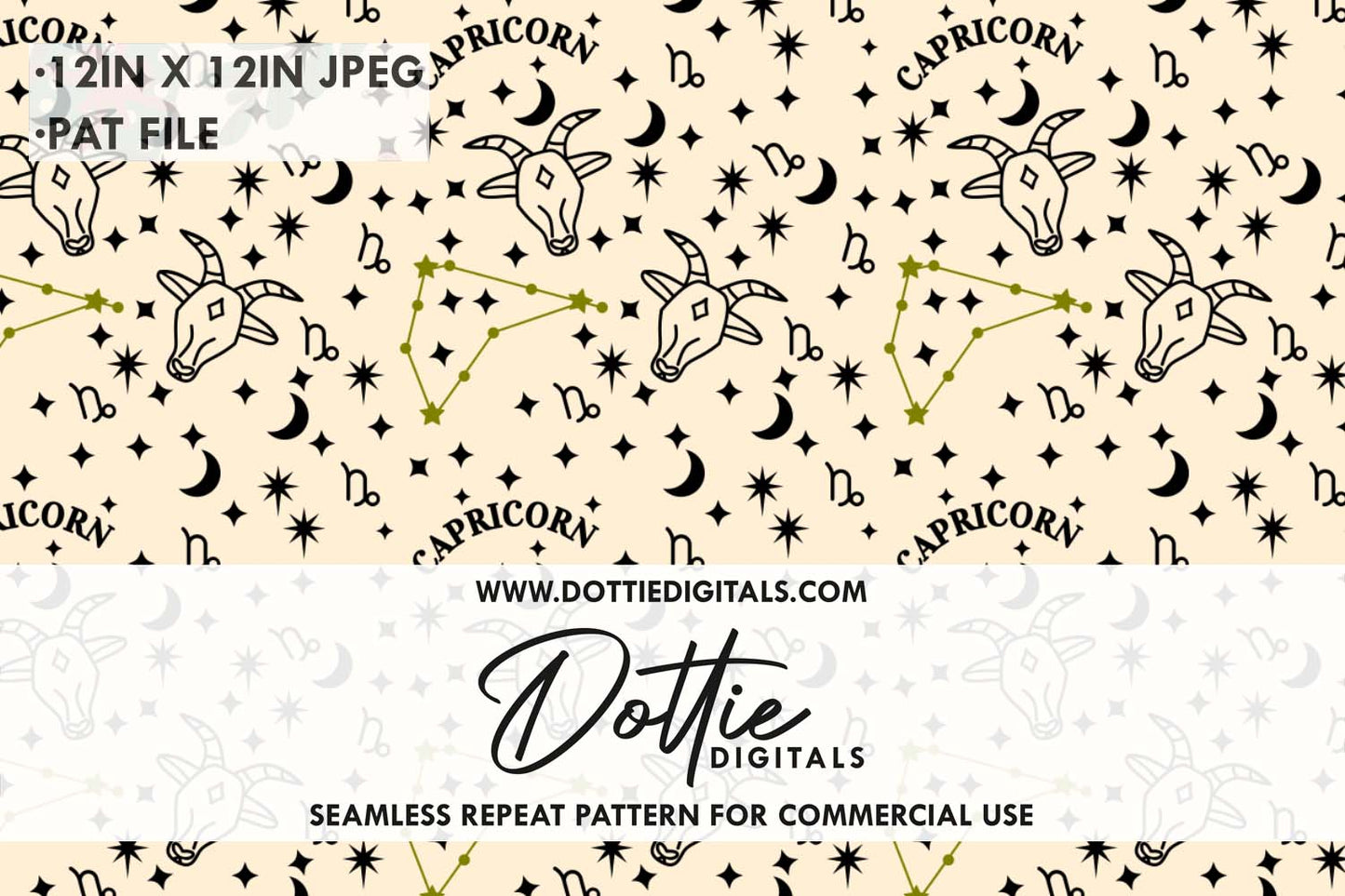 Capricorn Repeat Seamless Pattern