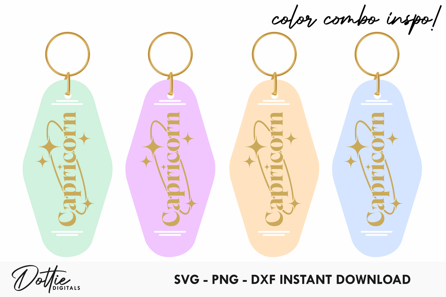 Capricorn Zodiac Star Sign Motel Keychain SVG PNG