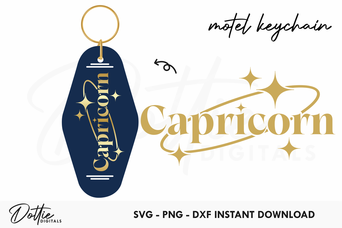 Capricorn Zodiac Star Sign Motel Keychain SVG PNG