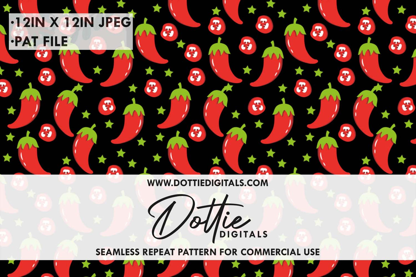 Chilli Peppers Repeat Seamless Pattern