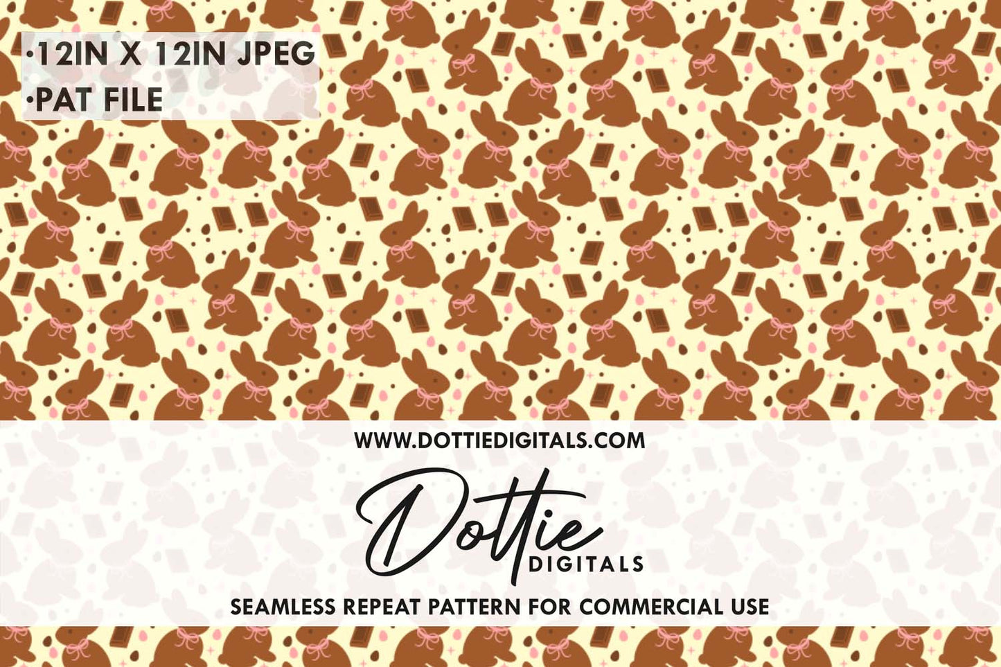 Chocolate Bunnies Repeat Seamless Pattern