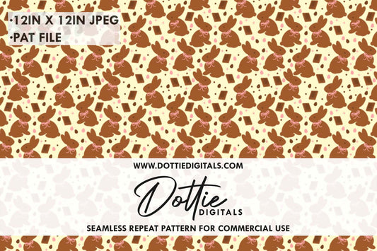 Chocolate Bunnies Repeat Seamless Pattern