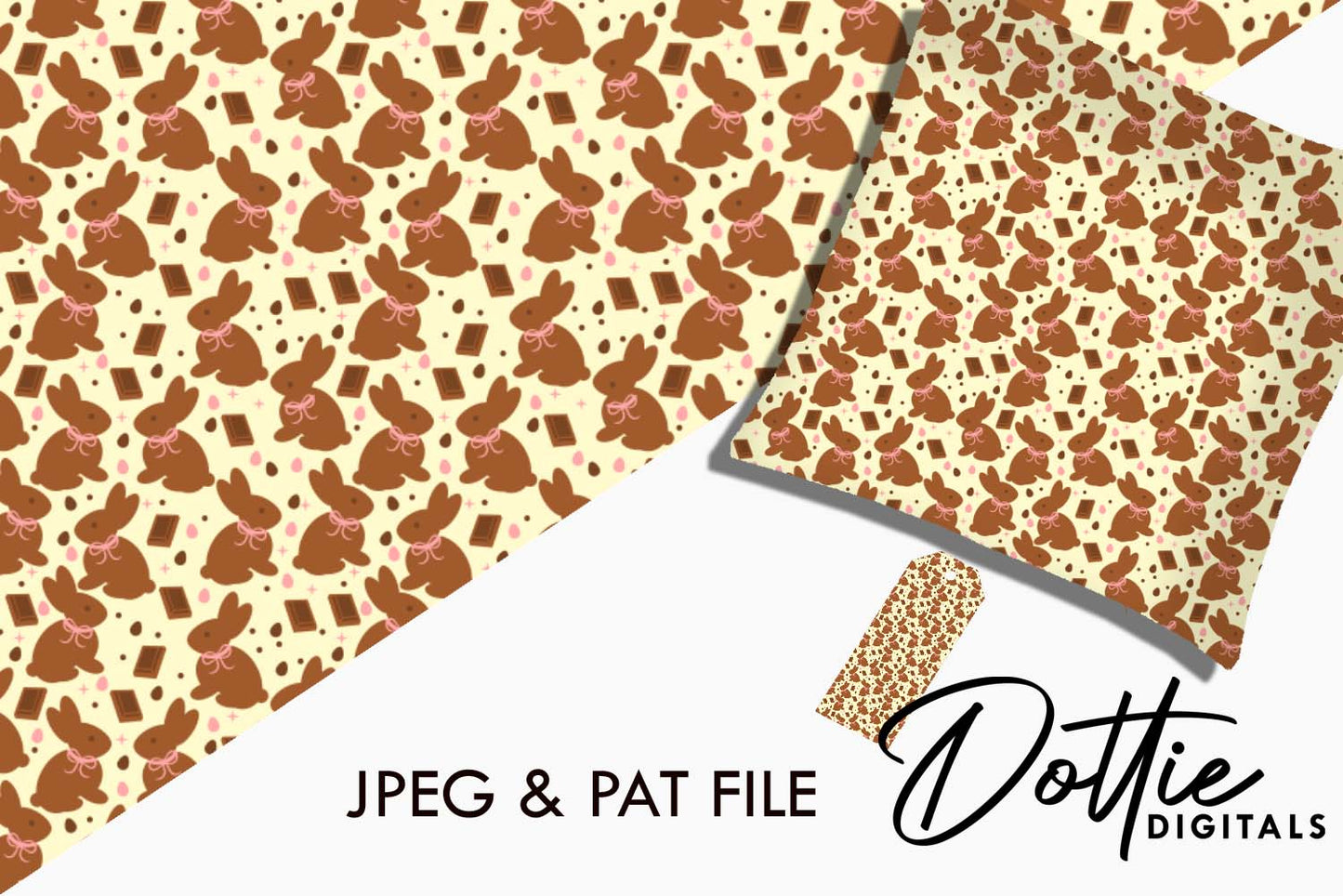 Chocolate Bunnies Repeat Seamless Pattern