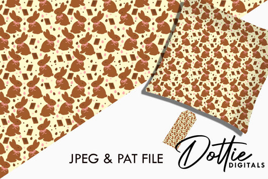 Chocolate Bunnies Repeat Seamless Pattern