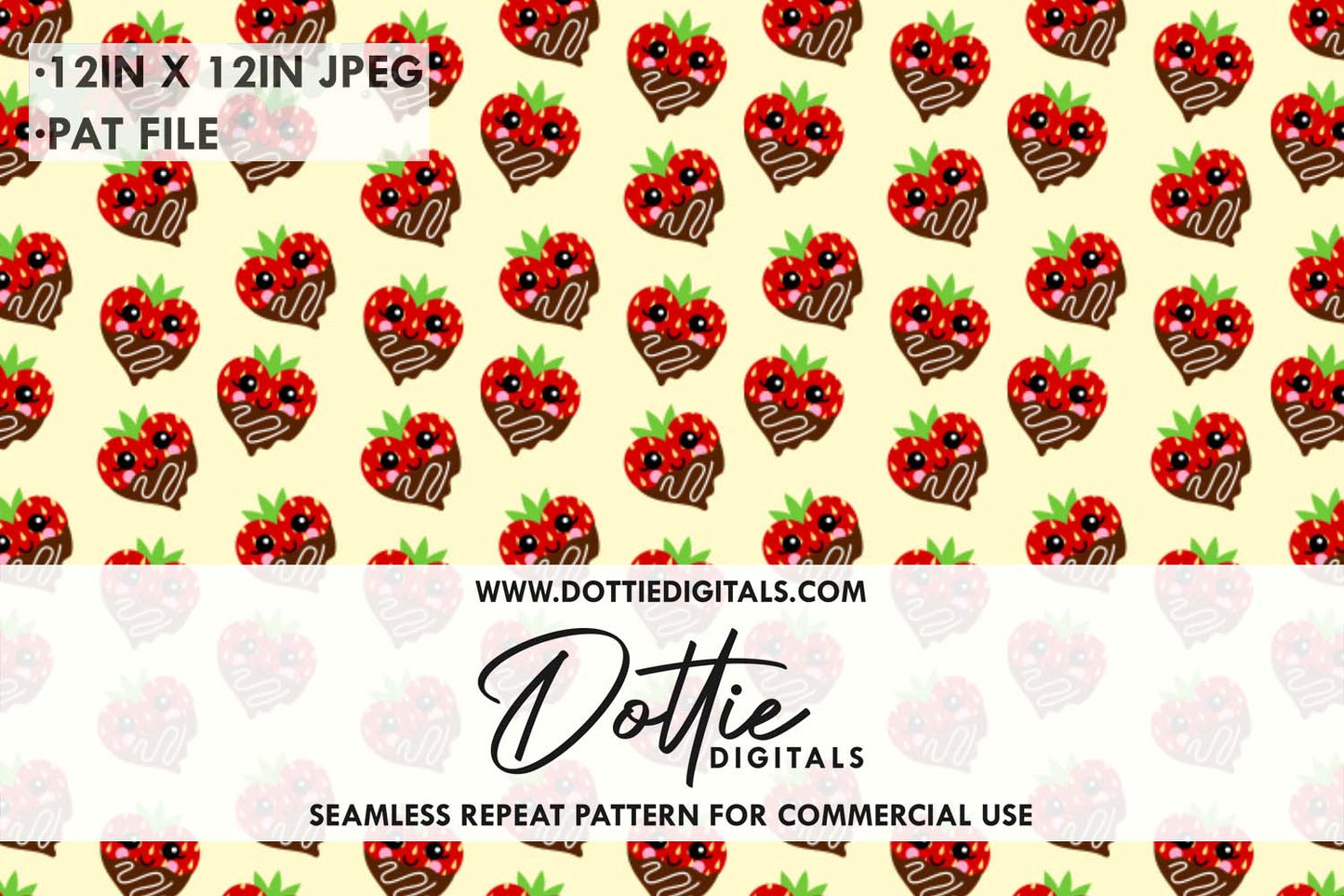Chocolate Strawberry Repeat Seamless Pattern
