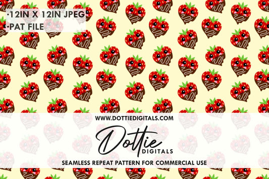 Chocolate Strawberry Repeat Seamless Pattern