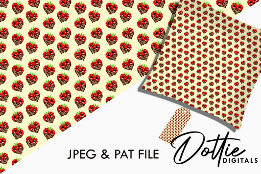 Chocolate Strawberry Repeat Seamless Pattern