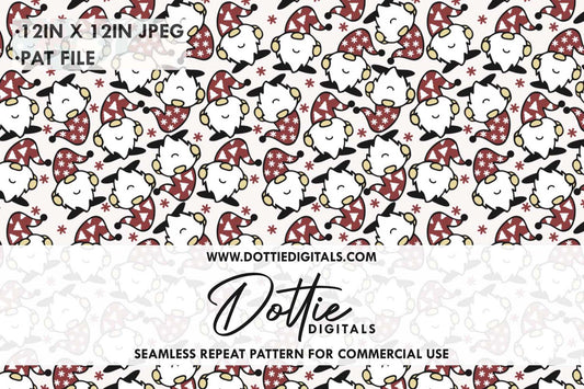 Christmas Gonks Repeat Seamless Pattern