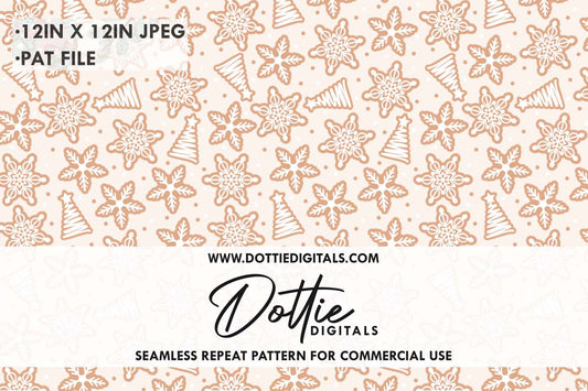 Christmas Trees and Snowflakes Repeat Seamless Pattern