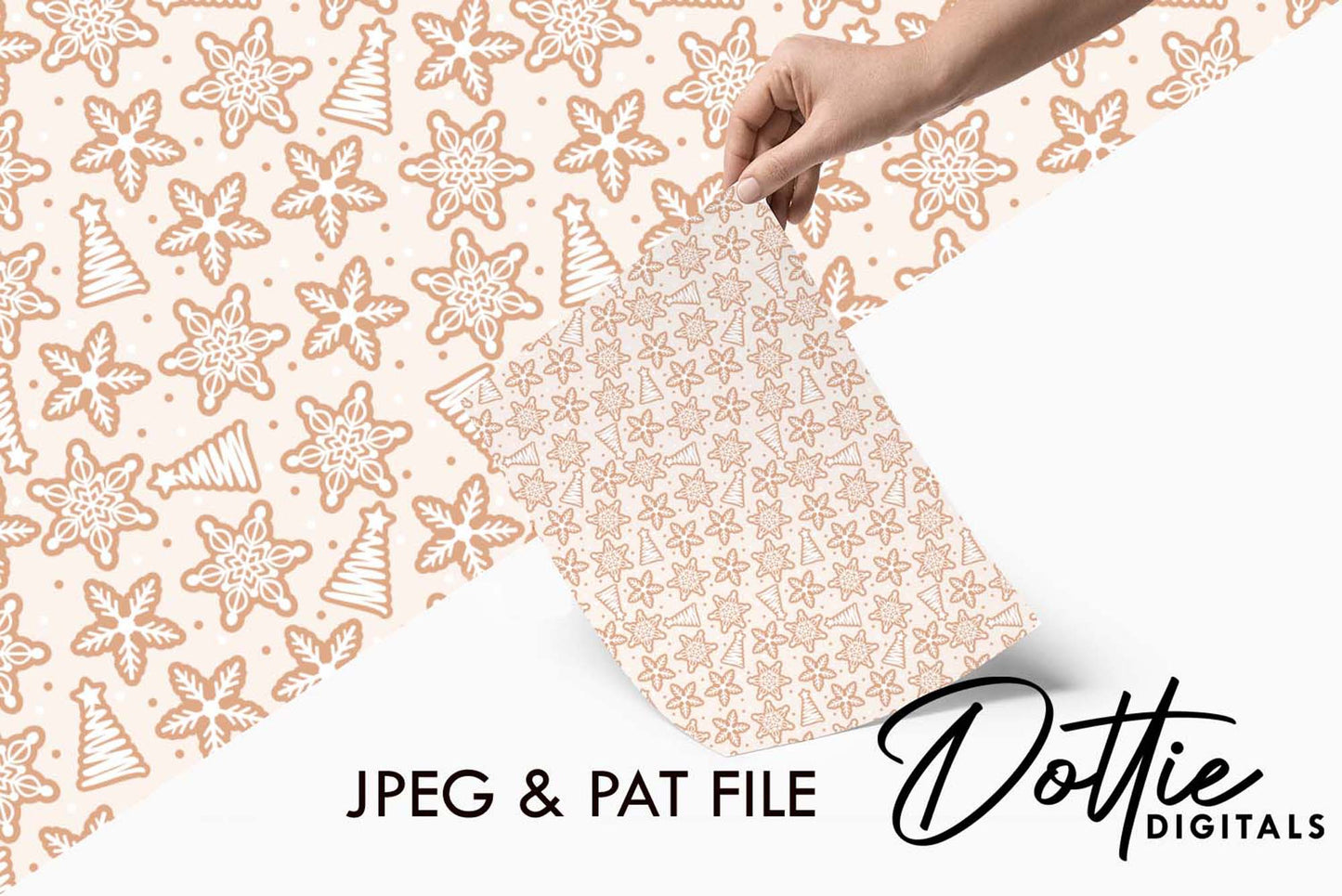 Christmas Trees and Snowflakes Repeat Seamless Pattern