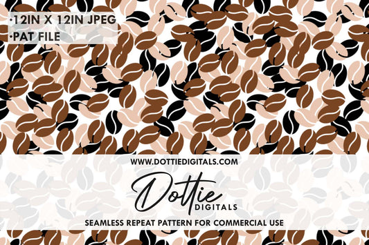 Coffee Beans Repeat Seamless Pattern