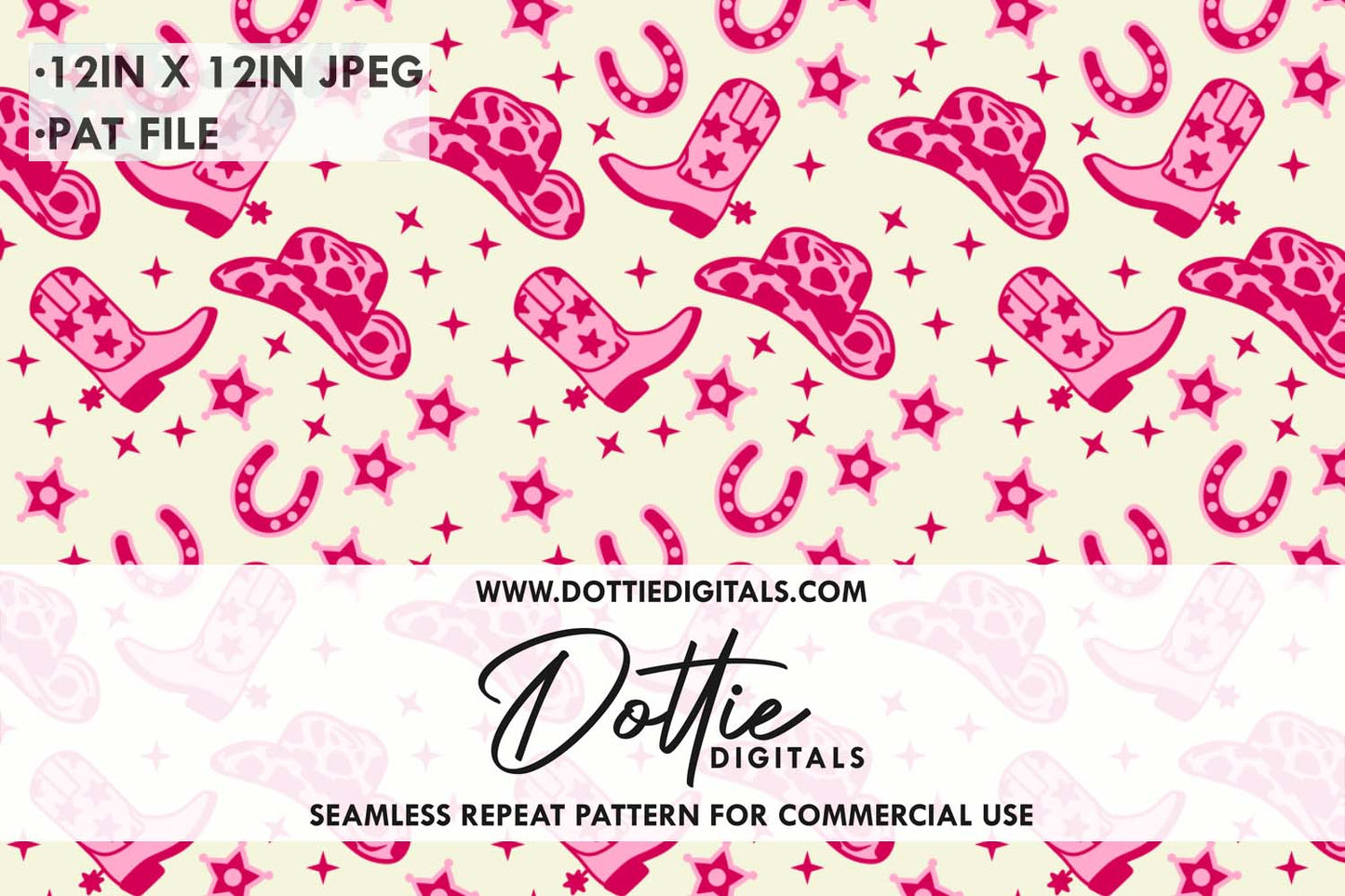 Cowgirl Repeat Seamless Pattern