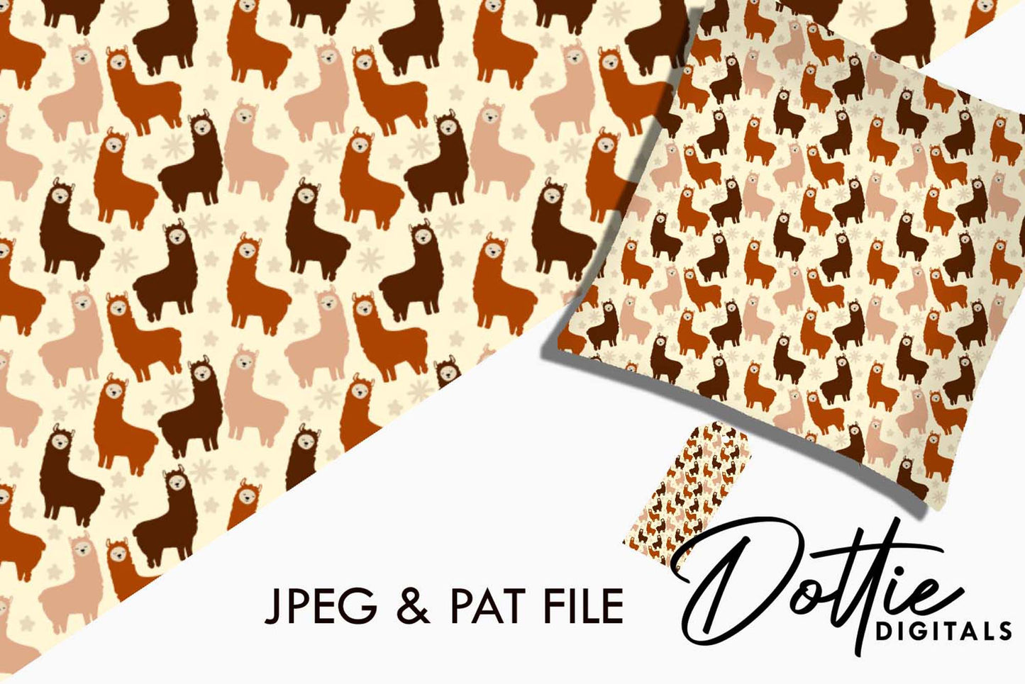 Cute Llamas Repeat Seamless Pattern