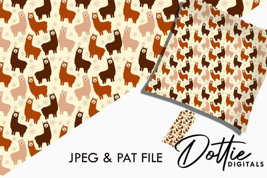 Cute Llamas Repeat Seamless Pattern