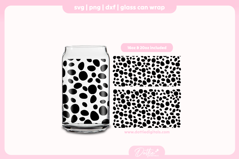 Dalmatian Spots 16oz & 20oz Libbey Glass Can Bundle SVG PNG