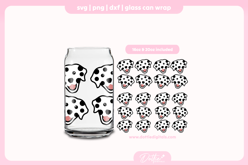 Dalmatians 16oz & 20oz Libbey Glass Can Bundle SVG PNG