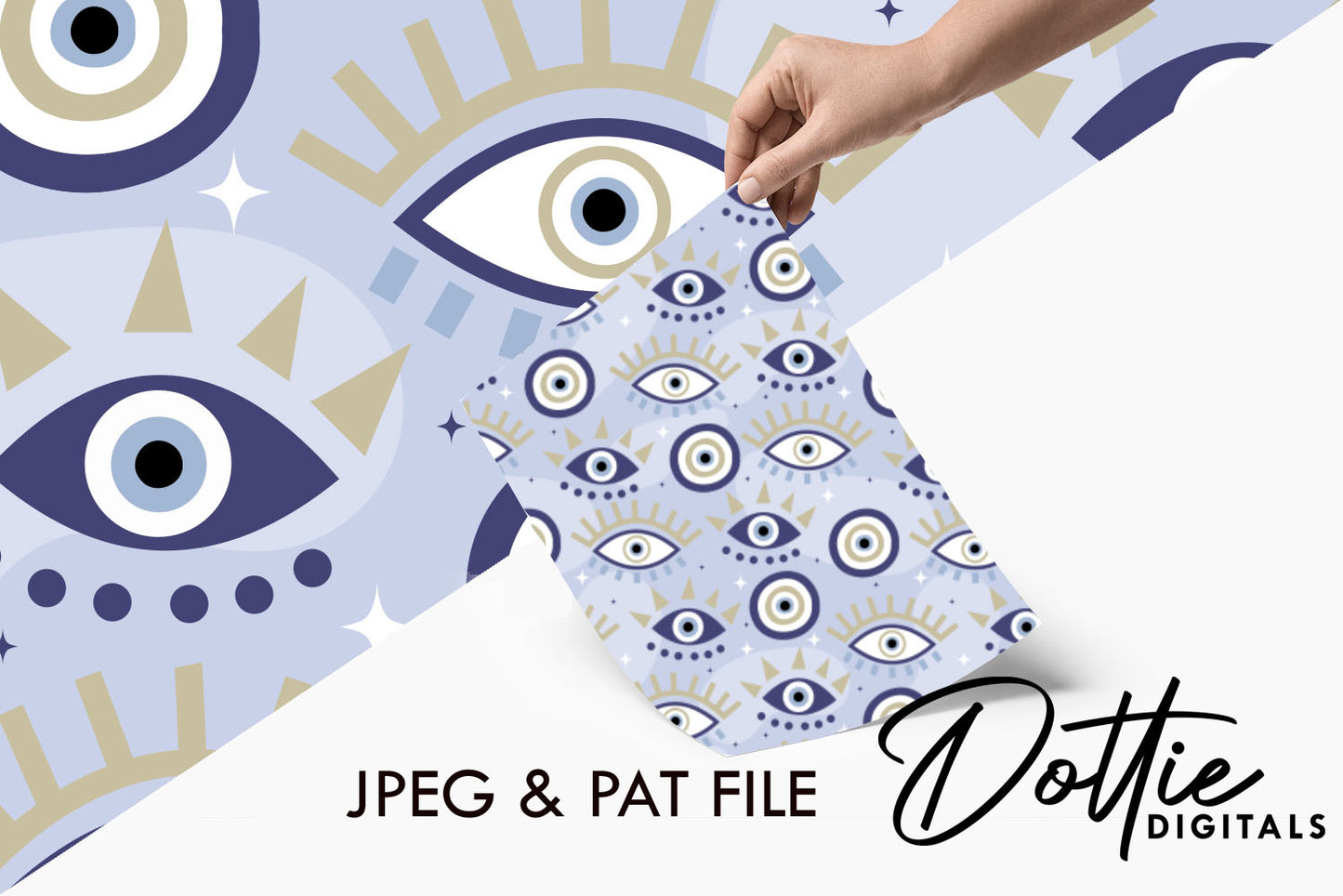 Evil Eyes On Lilac Repeat Seamless Pattern