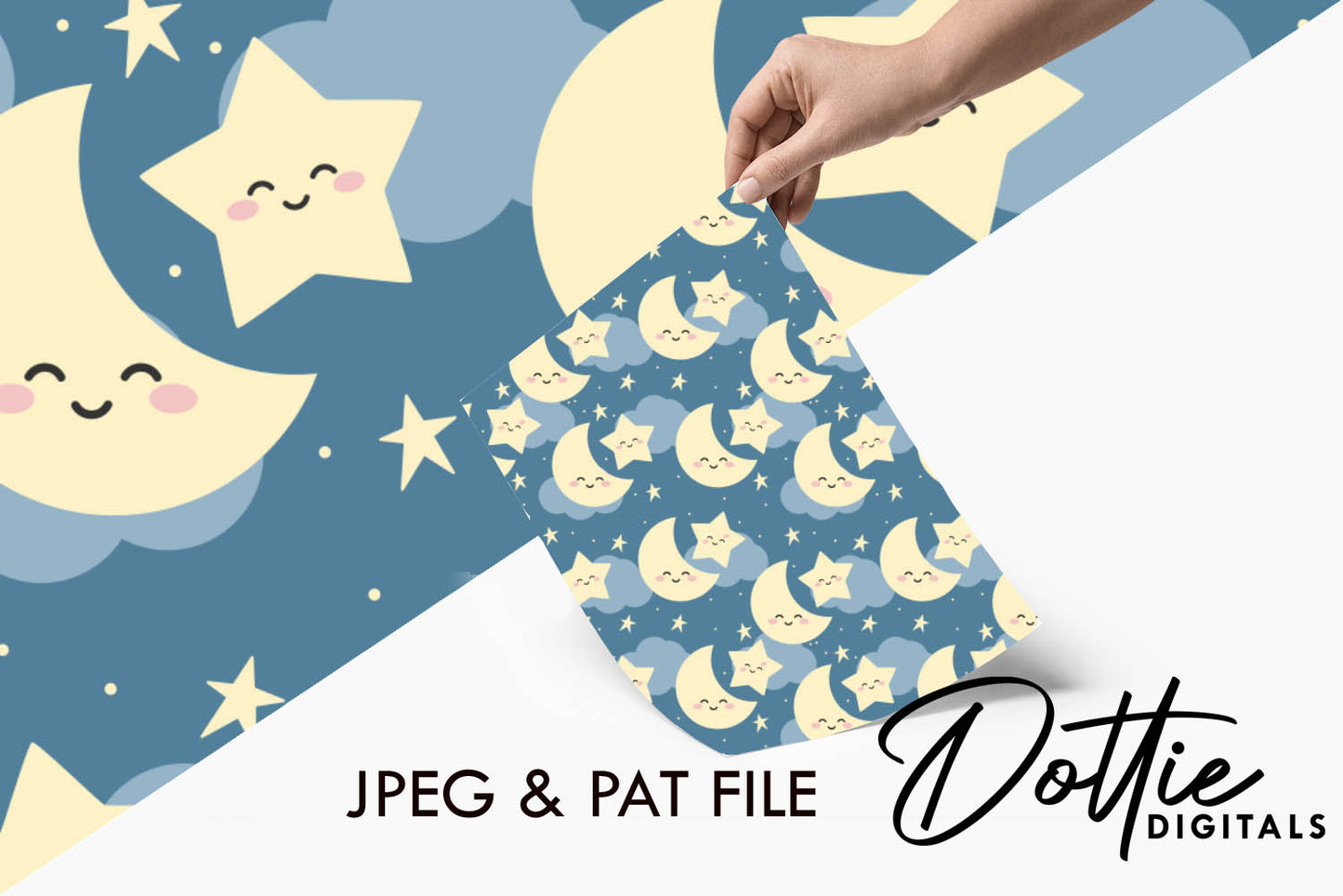 Cute Night Sky Repeat Seamless Pattern