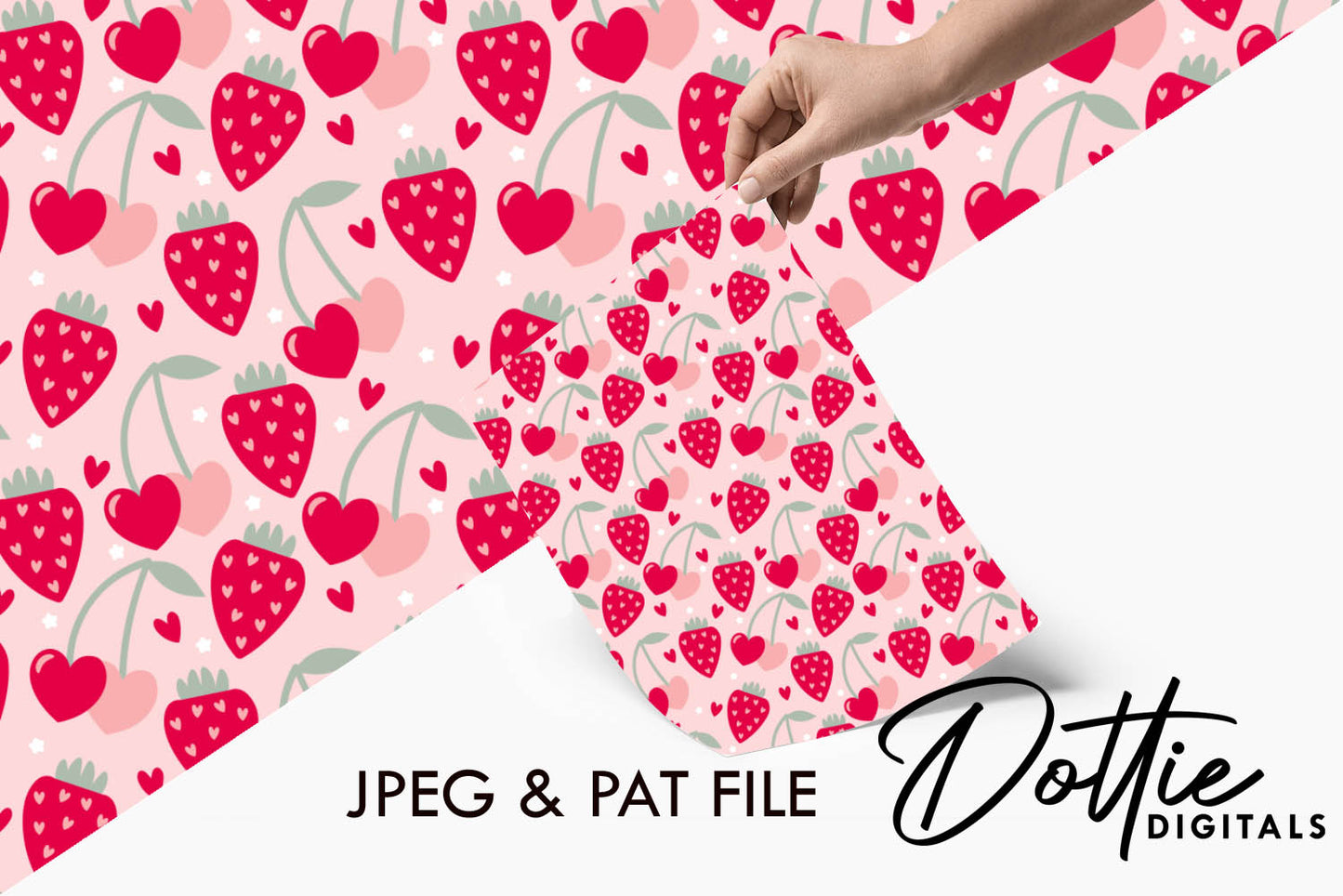 Fruity Hearts Repeat Seamless Pattern