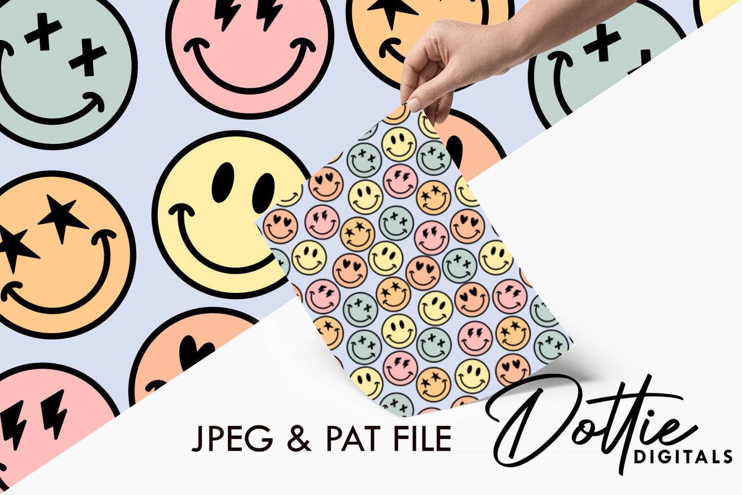 Groovy Smiles Repeat Seamless Pattern