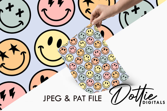 Groovy Smiles Repeat Seamless Pattern