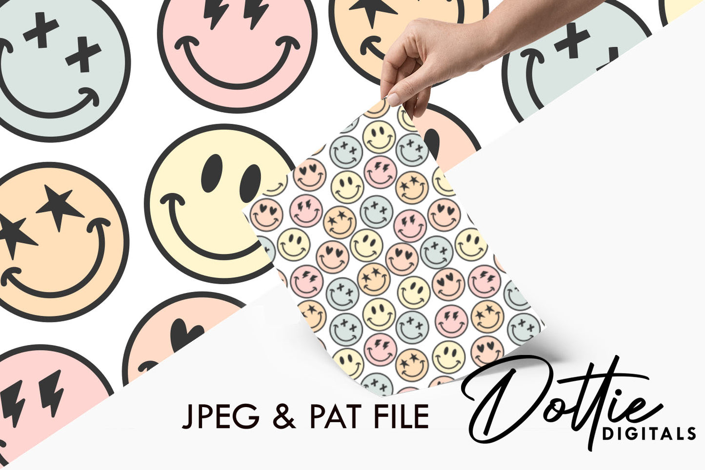 Pastel Smiles Repeat Seamless Pattern