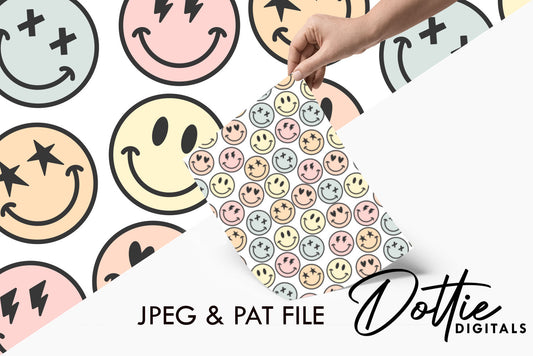 Pastel Smiles Repeat Seamless Pattern