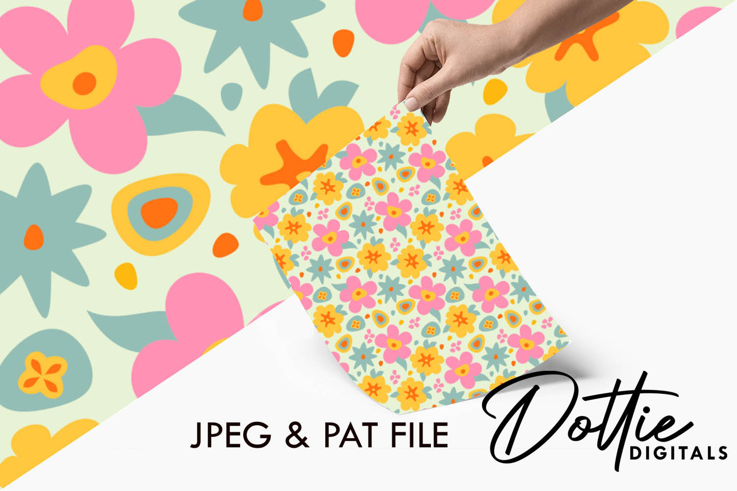 Retro Floral Repeat Seamless Pattern
