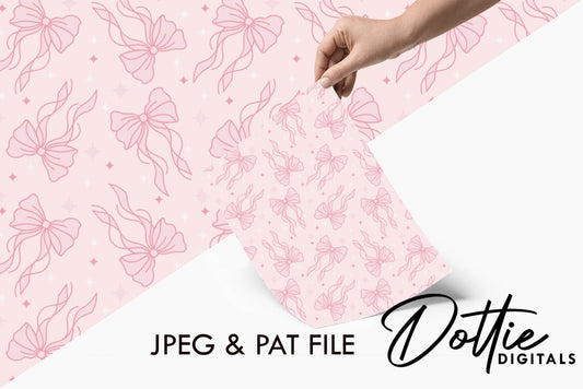 Flowy Bows Repeat Seamless Pattern