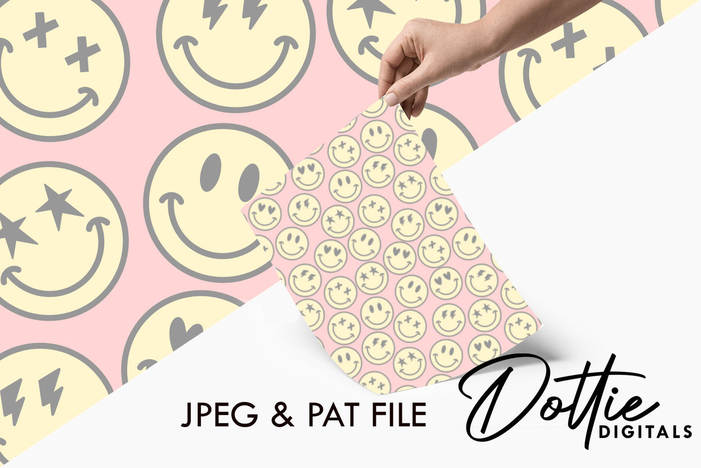 Pink Happy Smiles Repeat Seamless Pattern