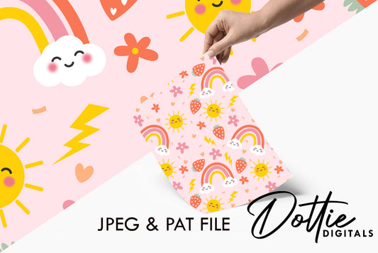 Funky Summer Pink Repeat Seamless Pattern