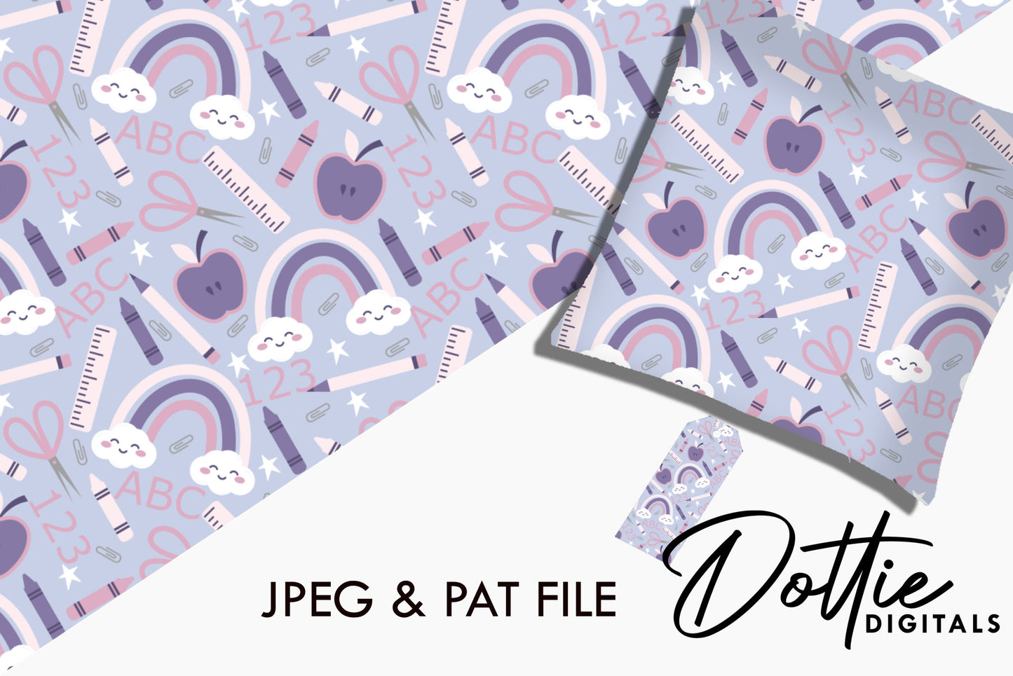 Light Purple Apple For The Teacher Repeat Seamless Pattern