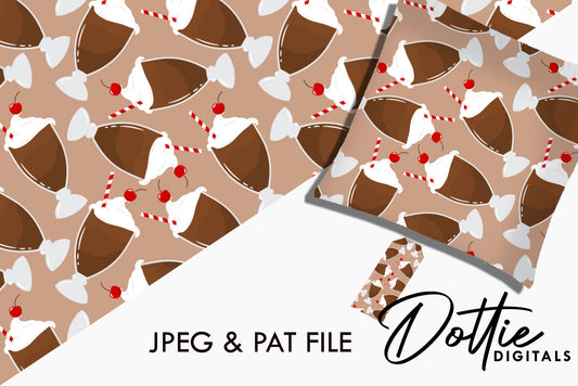 Chocolate Ice Cream Sundaes Repeat Seamless Pattern