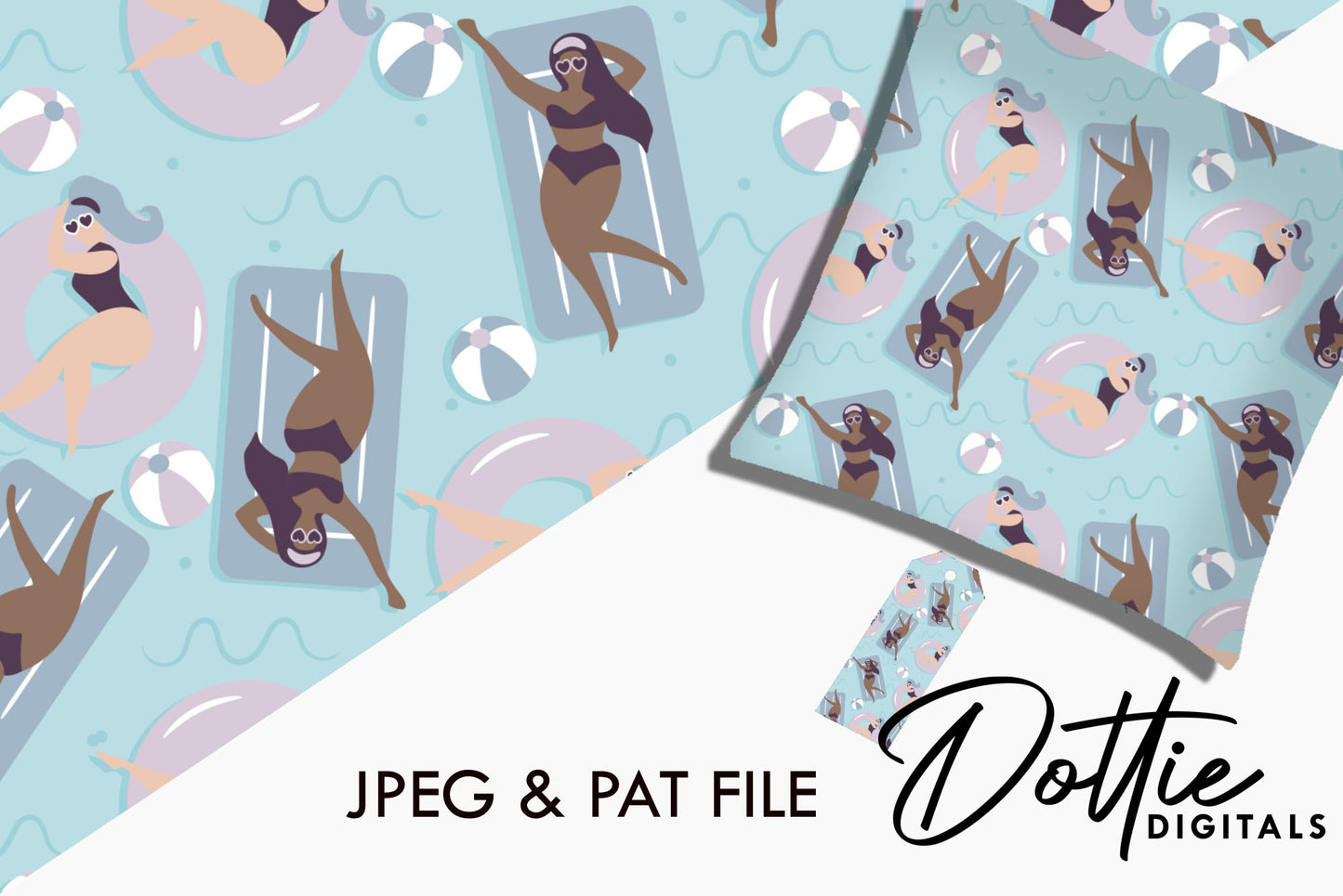 Swimming Pool Party Fun Repeat Seamless Pattern