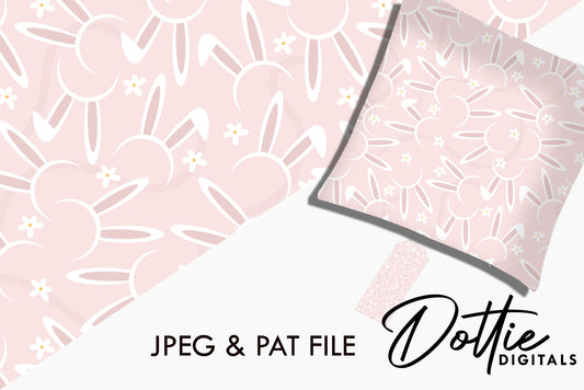 Pastel Pink Bunny Ears Repeat Seamless Pattern