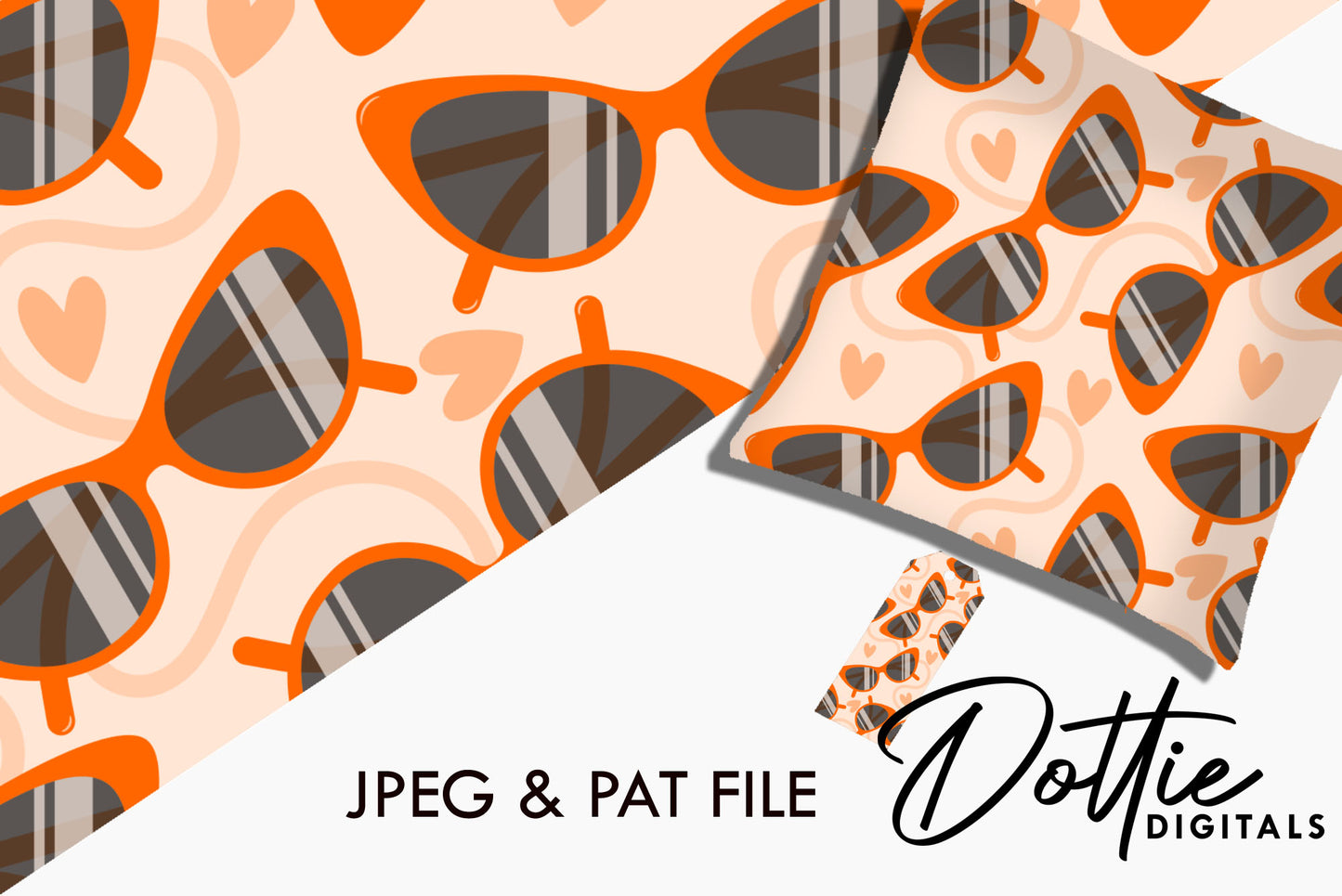 Orange Sunglasses Repeat Seamless Pattern