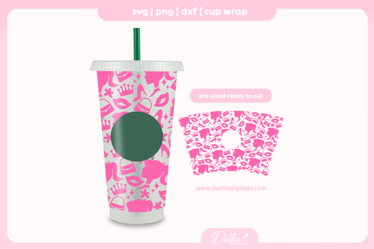 Pink Doll 24oz Starbucks Cold Cup SVG PNG