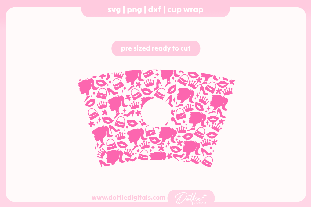 Pink Doll 24oz Starbucks Cold Cup SVG PNG