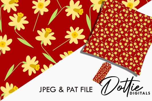 Daffodils Repeat Seamless Pattern