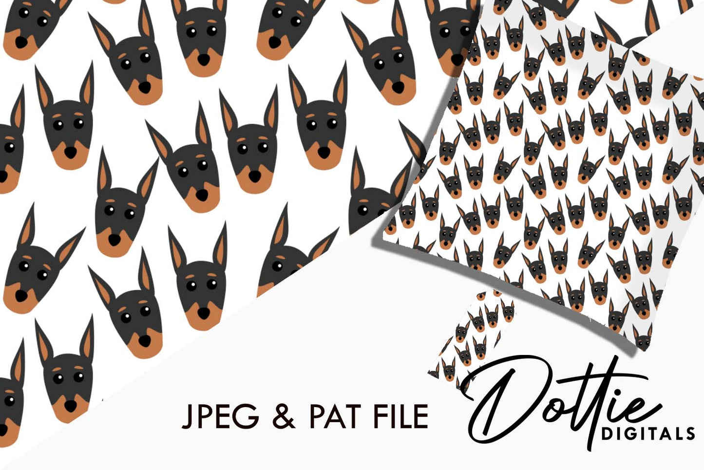 Doberman Dog Repeat Seamless Pattern