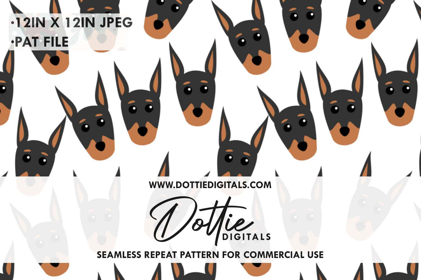 Doberman Dog Repeat Seamless Pattern