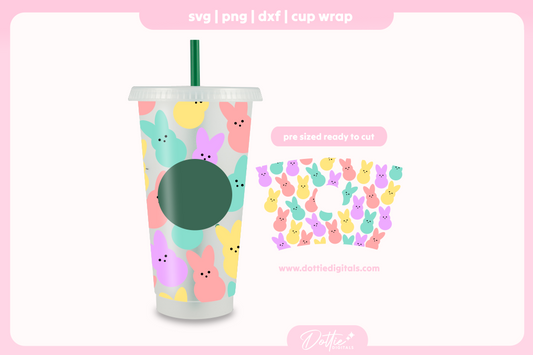 Easter Candy Bunnies Animals Rabbit Bunny Spring 24oz Starbucks Cold Cup SVG PNG