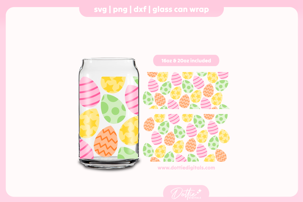 Easter Egg 16oz & 20oz Libbey Glass Can Bundle SVG PNG