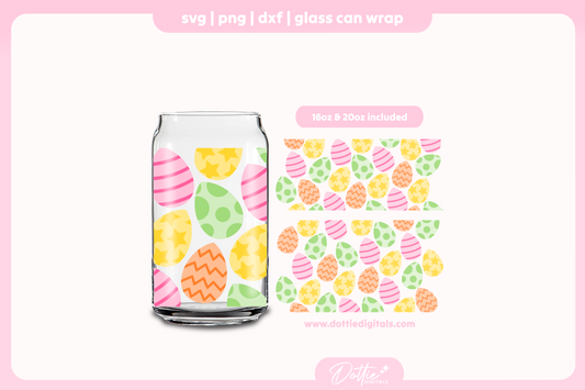 Easter Egg 16oz & 20oz Libbey Glass Can Bundle SVG PNG