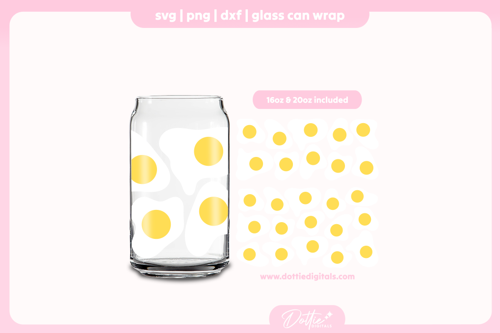 Eggs 16oz & 20oz Libbey Glass Can Bundle SVG PNG